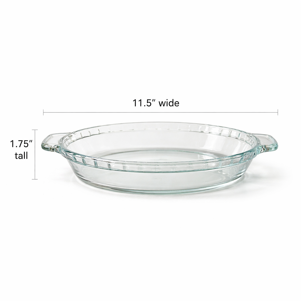 Anchor Hocking Deep Dish Pie Plate - Clear Glass Scalloped Rim USA