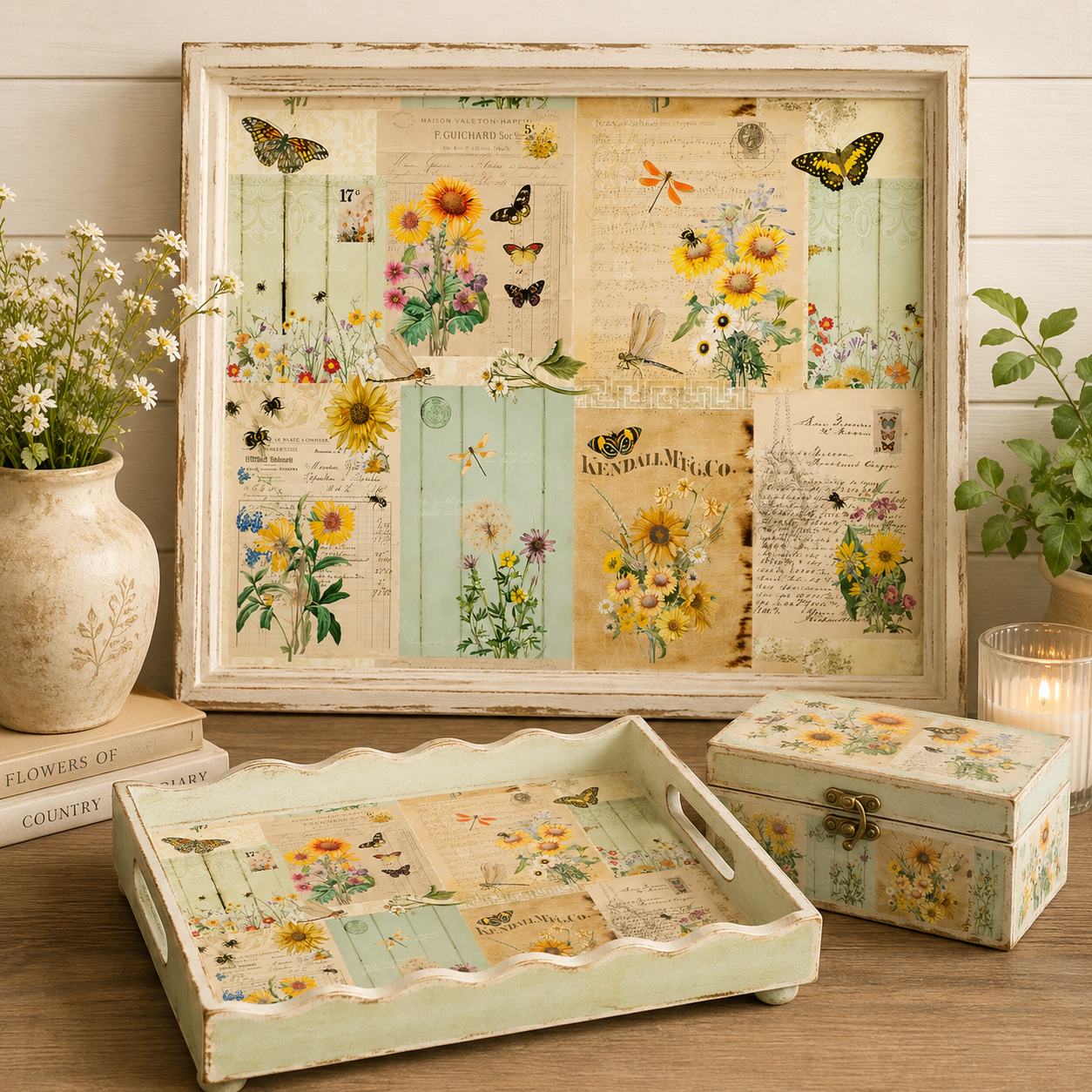 Roycycled Treasures Botanical Masterboard Decoupage Paper - 20"x30"