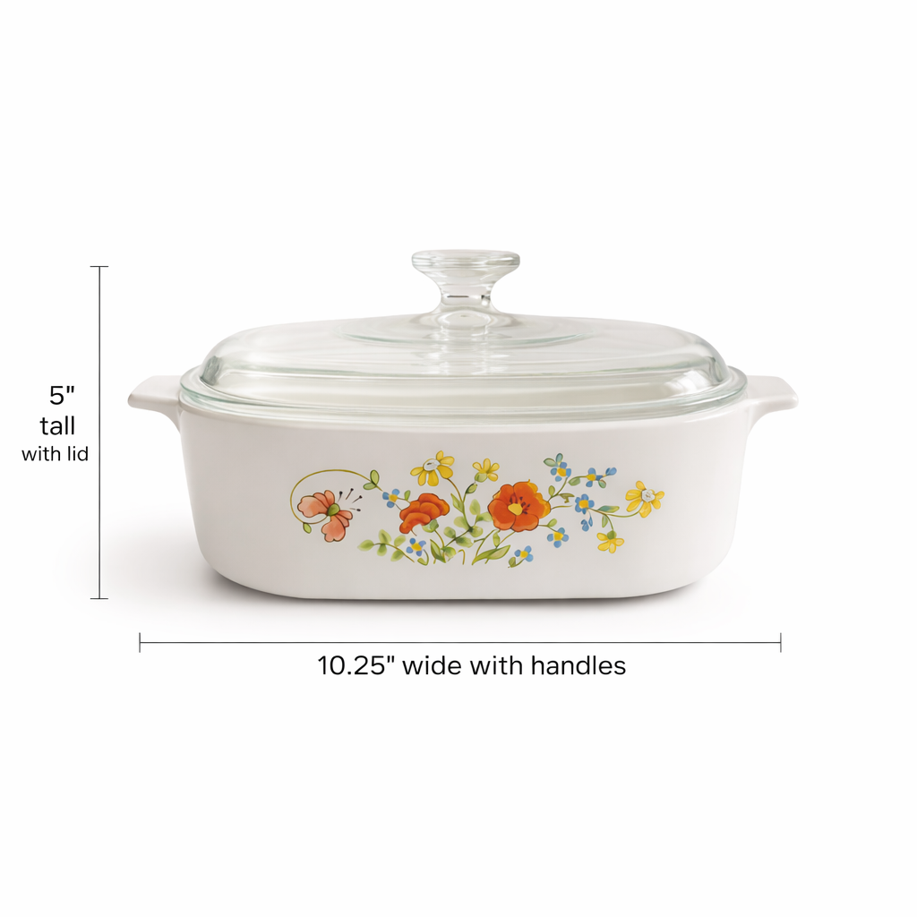 Vintage Corning Ware Wildflower Casserole A-2-B - 2 Quart with Lid