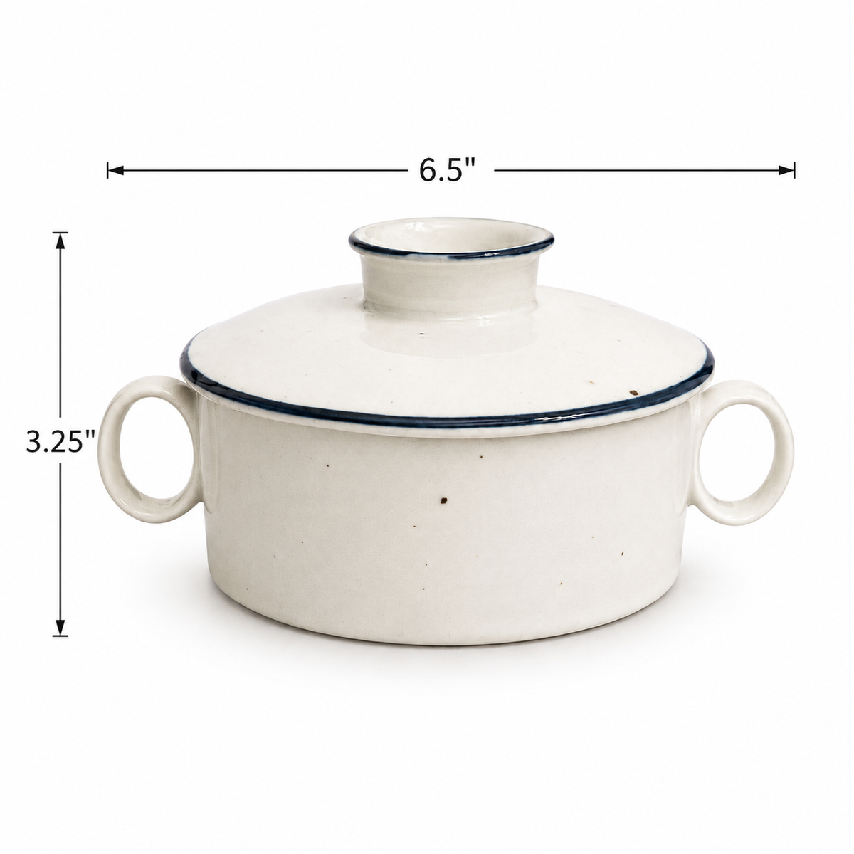 Vintage Dansk Designs Blue Mist Speckled Lidded Sugar Bowl - Niels Refsgaard