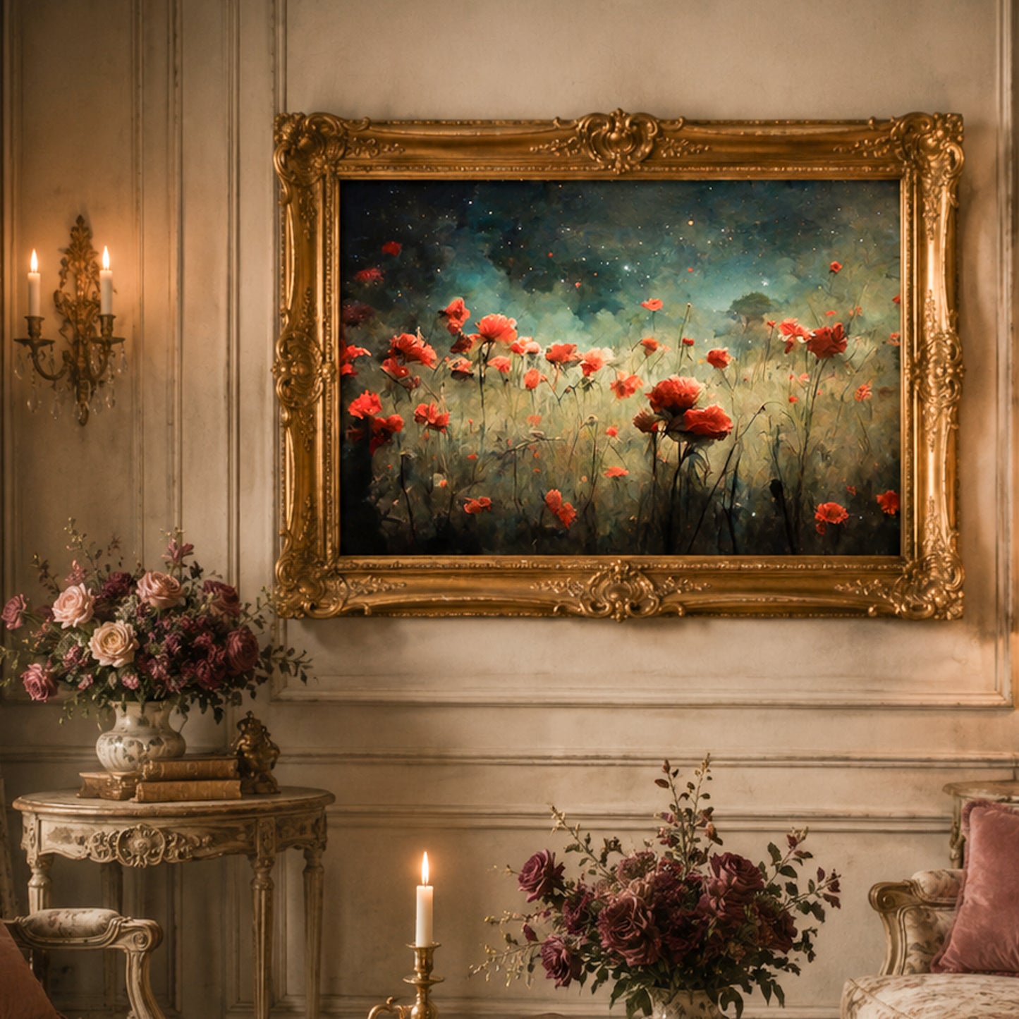 Whimsykel Designs Field of Poppies Decoupage Paper - 29" x 21" 18 LB