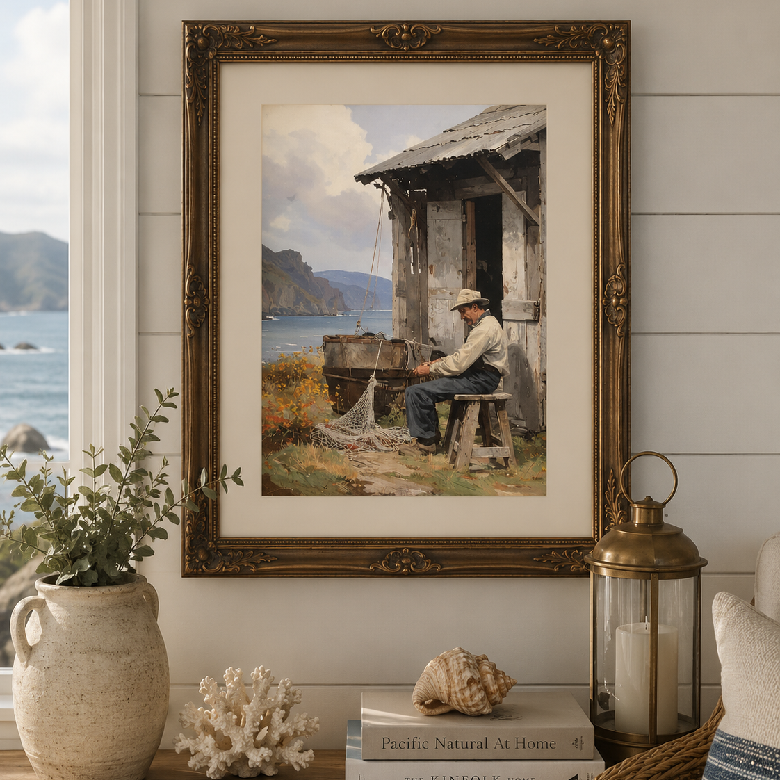 Fisherman Shack On The Rocks A4 Rice Paper by JRV - Decoupage Paper