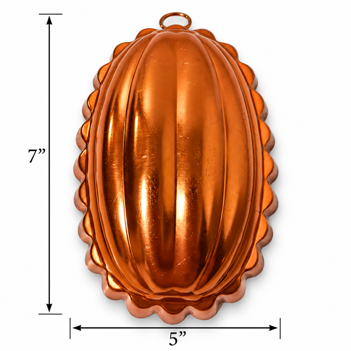 Vintage Copper Aluminum Fluted Melon Gelatin Mold 2.5 Cup - USA