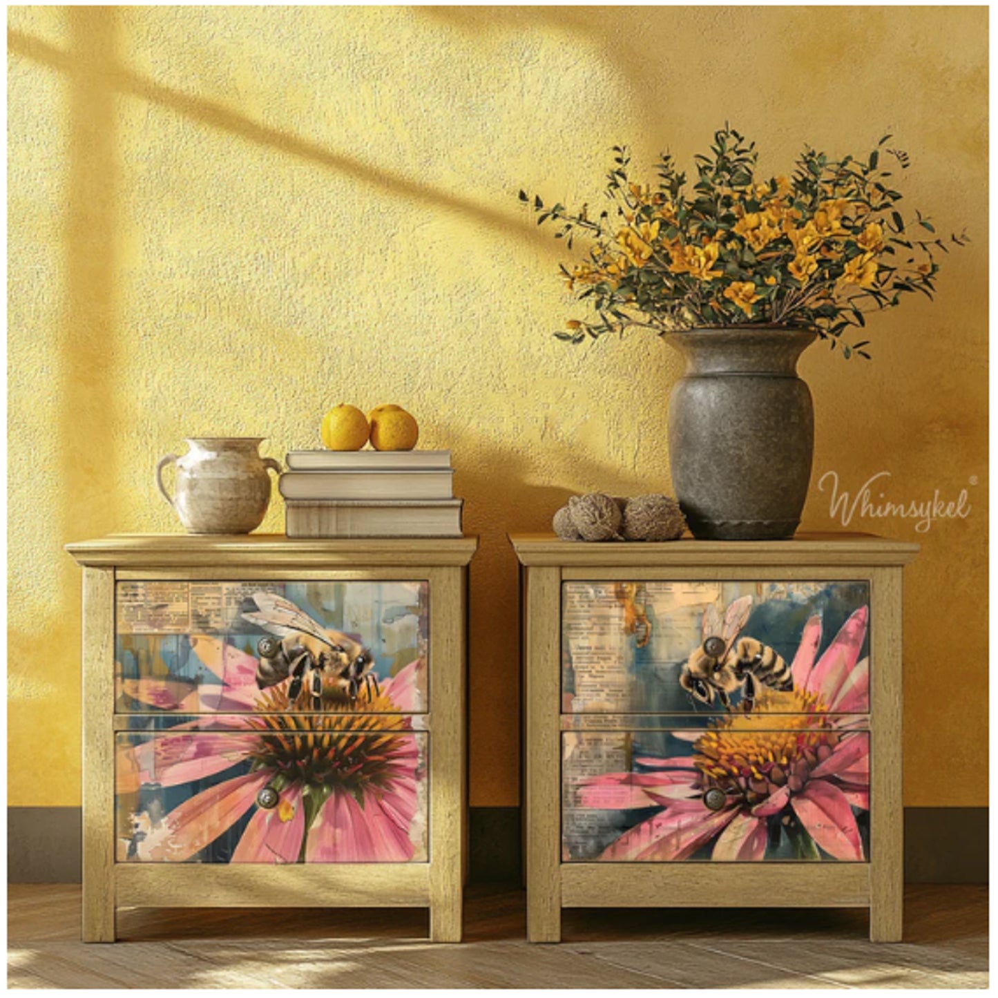 Whimsykel Designs Honey Bees Decoupage Paper - 29" x 21" 18 lb