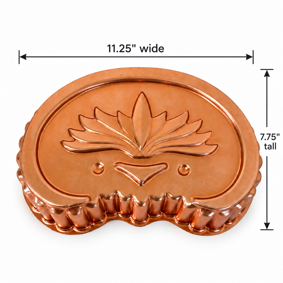 Vintage Copper Aluminum Kidney Shape Gelatin Mold 8 Cup - USA Made
