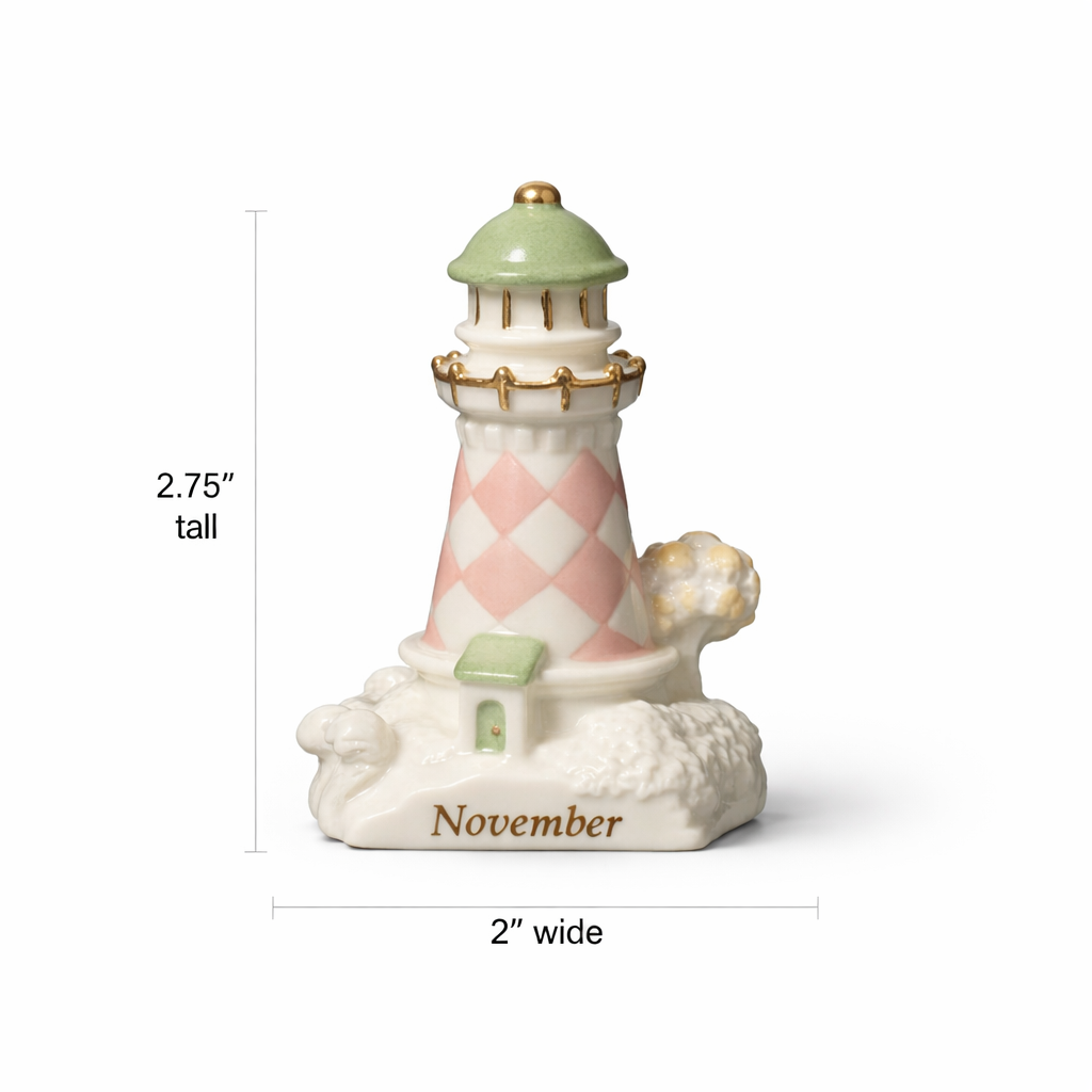 2002 Lenox Lighthouse Calendar Sculpture November - Vintage Figurine