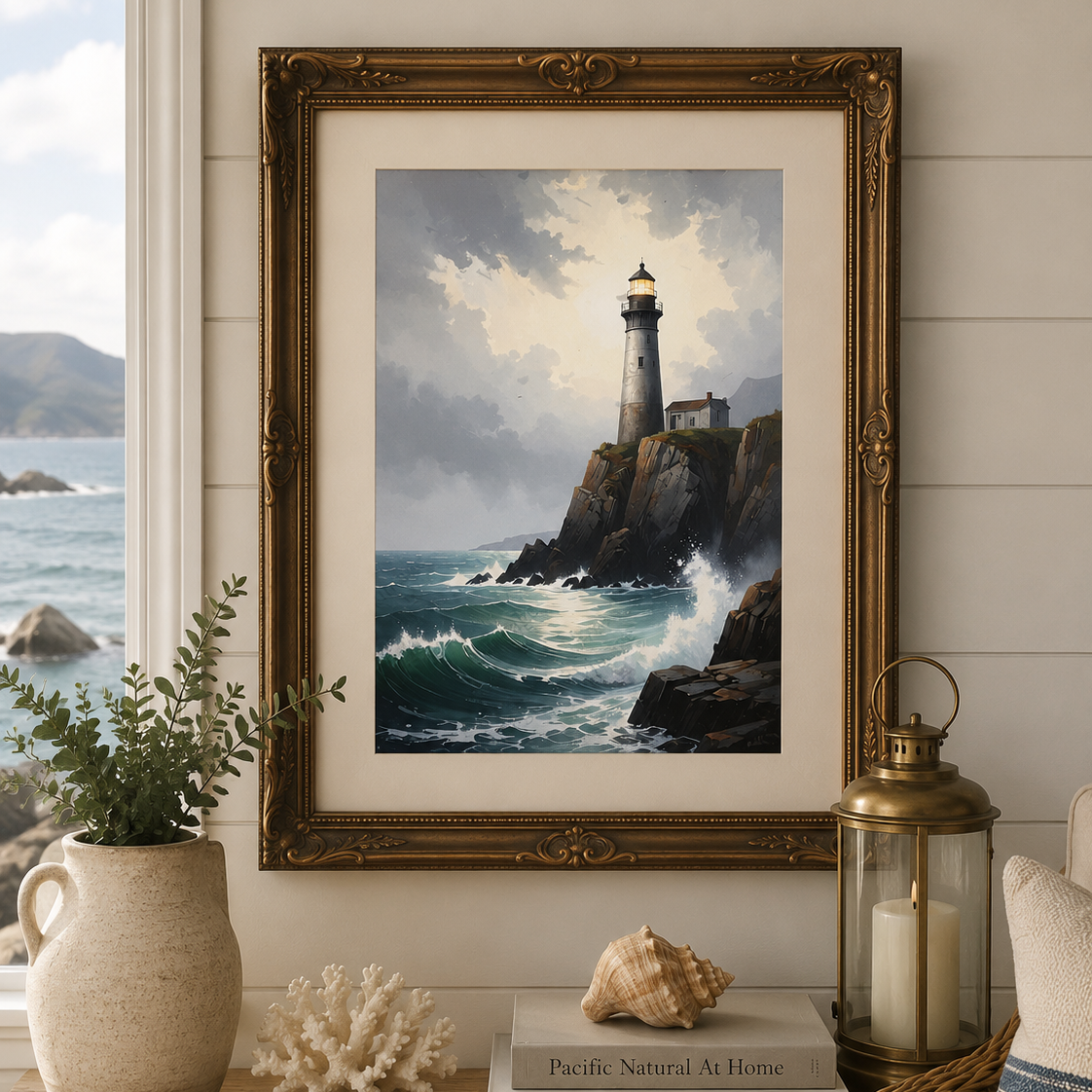 Lighthouse On The Rocks A4 Rice Paper by JRV - 8.25" x 11.6" USA Made