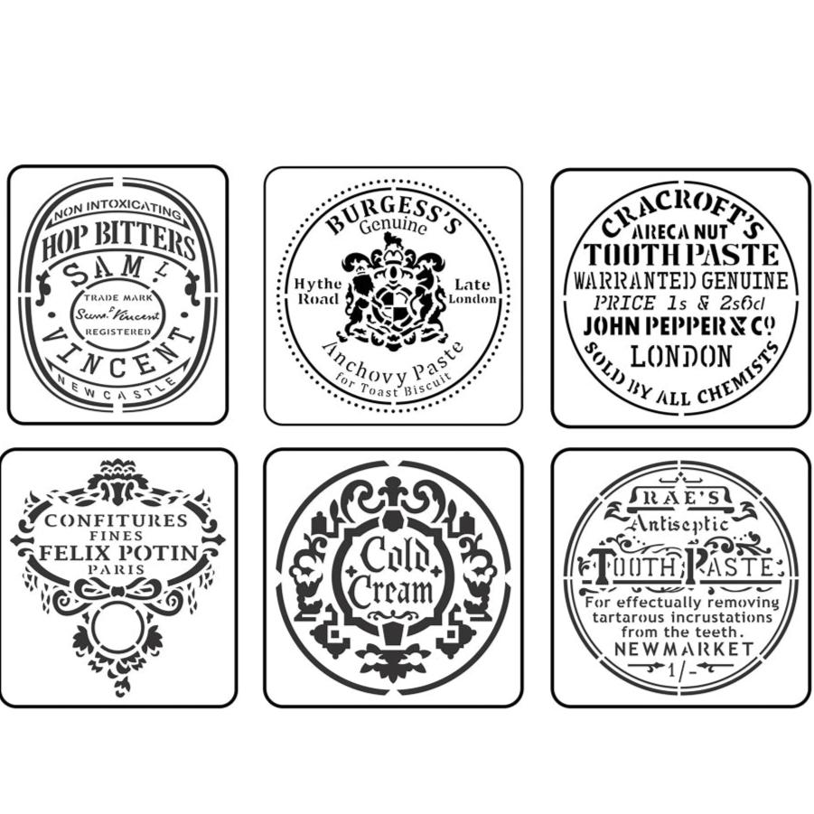 Mini Jar Label Pack Stencils by Jami Ray Vintage