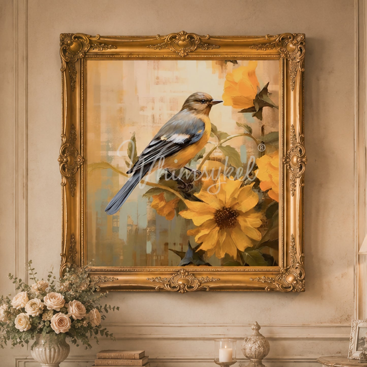 Whimsykel Designs October Bluebird Decoupage Paper - 29" x 21" 18 LB