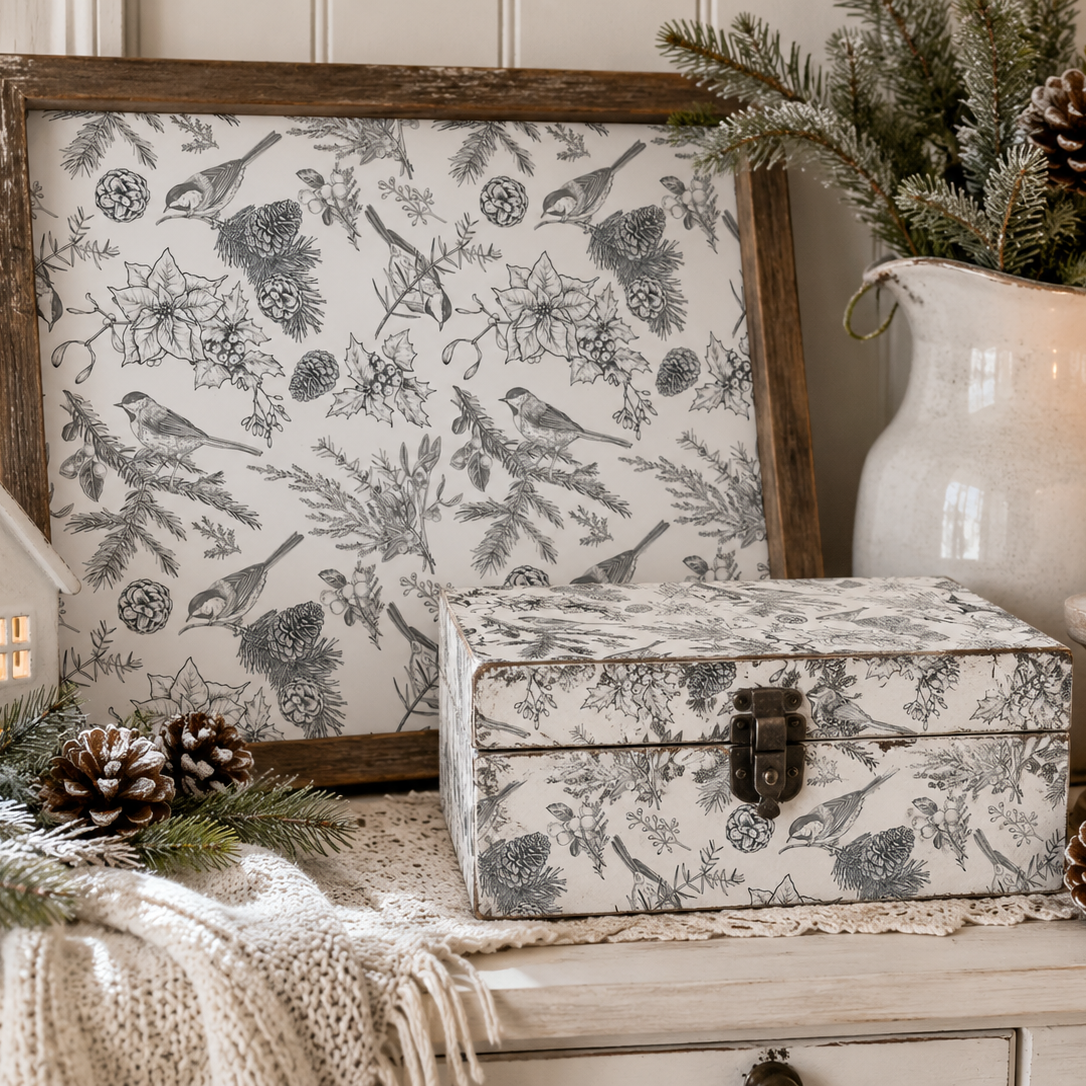 Roycycled Treasures Paintable Christmas Decoupage Paper - 20 x 30