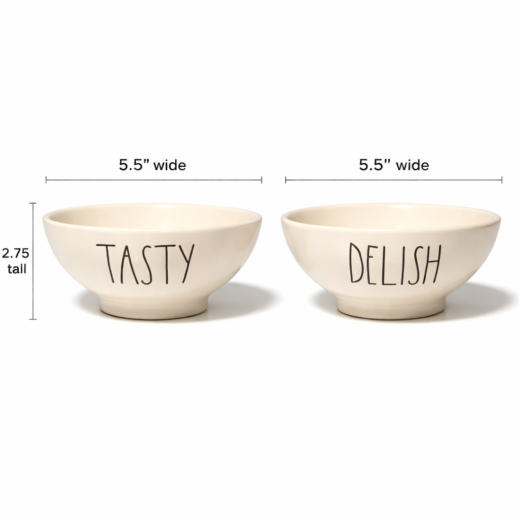 Rae Dunn Tasty & Delish Bowl Set Farmhouse Kitchen Tableware