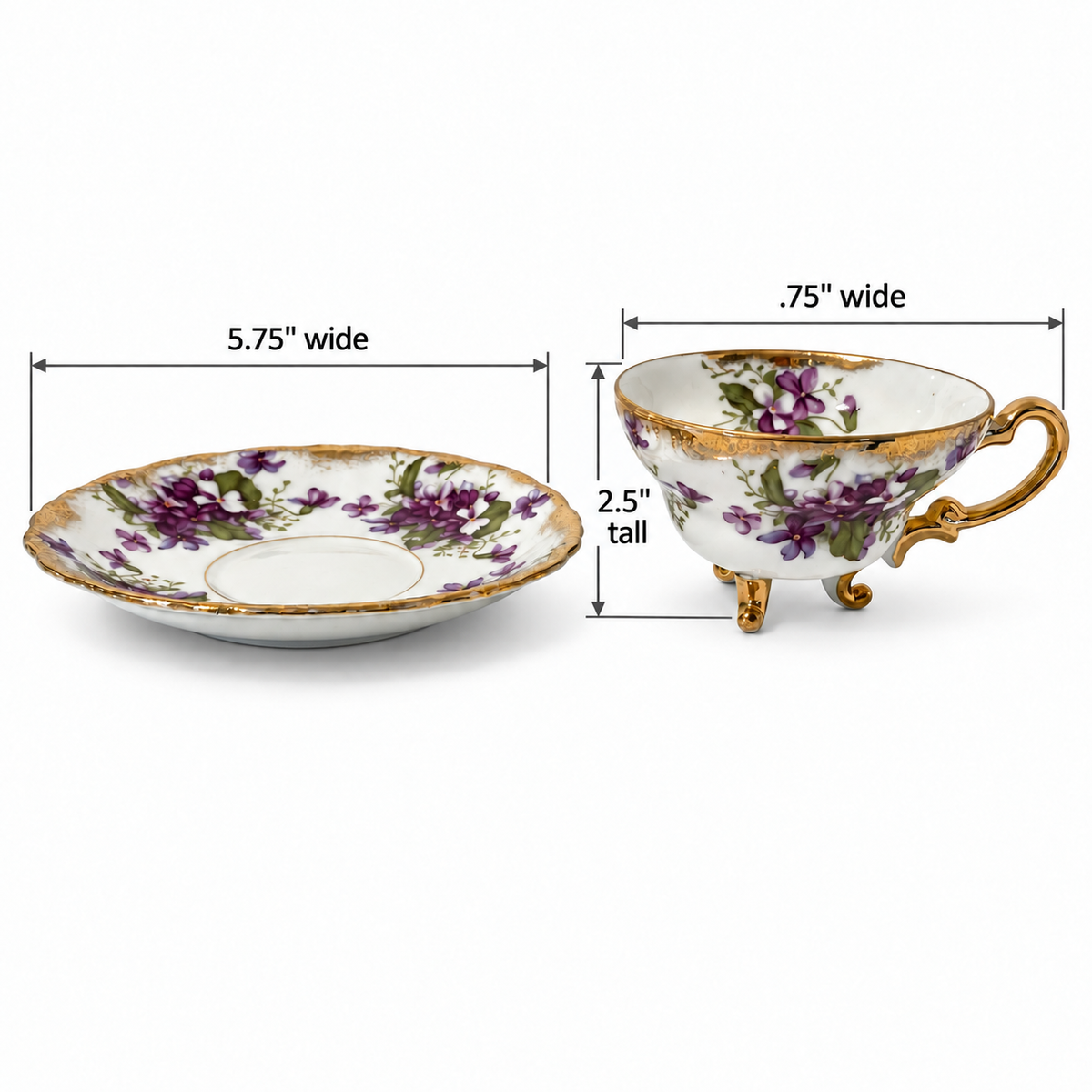 Vintage Royal Sealy Violet Teacup and Saucer Set – Made in Japan