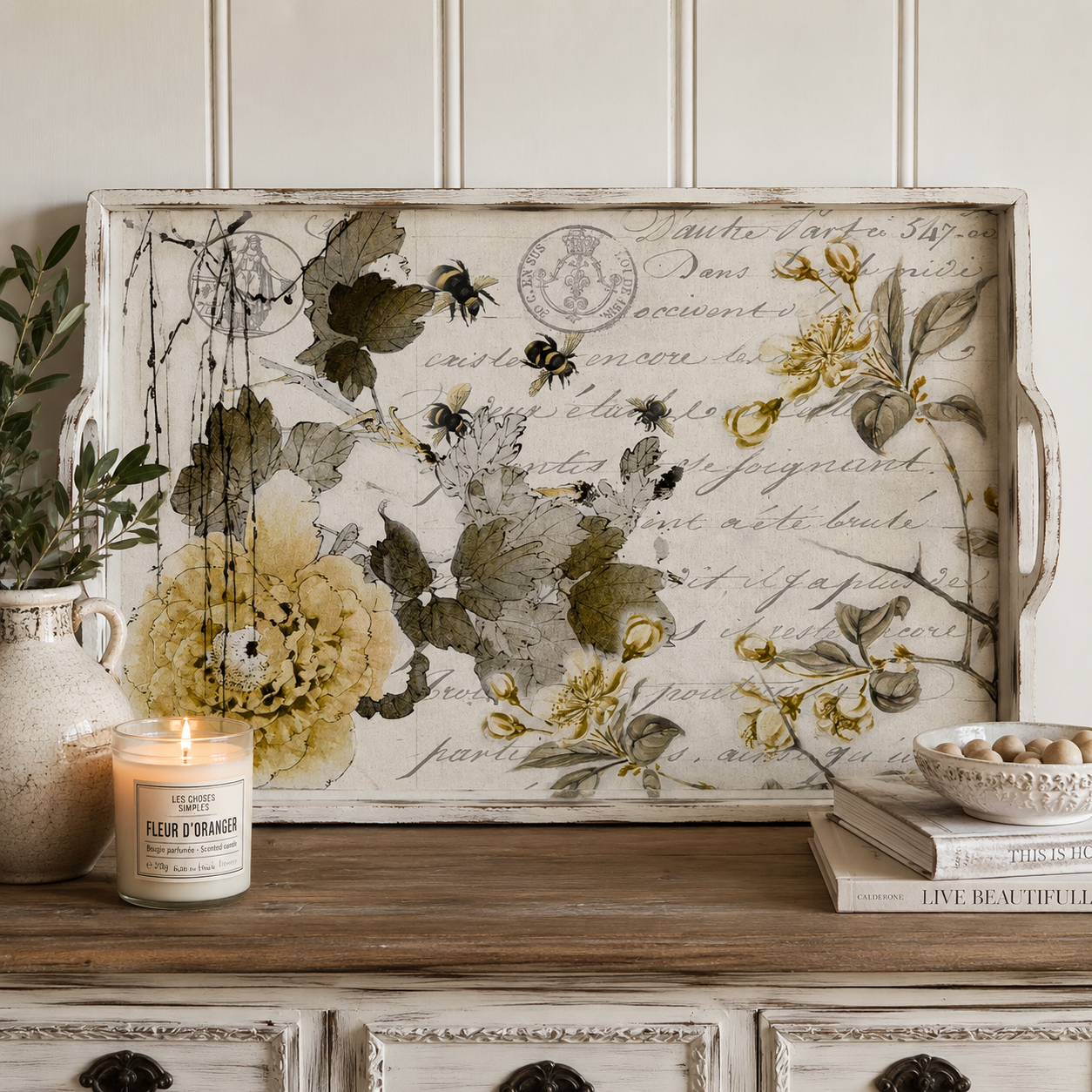 Roycycled Treasures Sepia Blossom Decoupage Tissue Paper - 20" x 30"