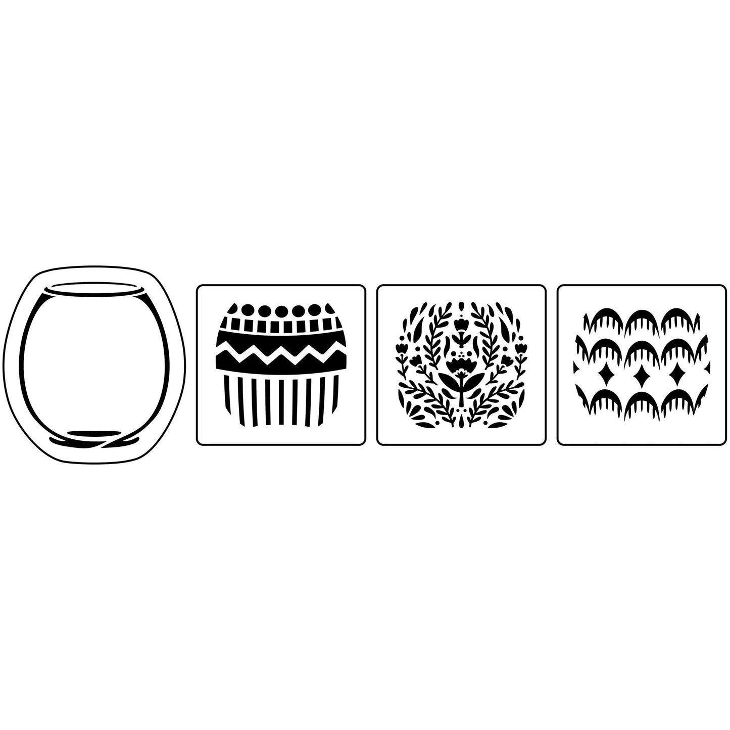 Vase Overlay Stencil Pack - JRV