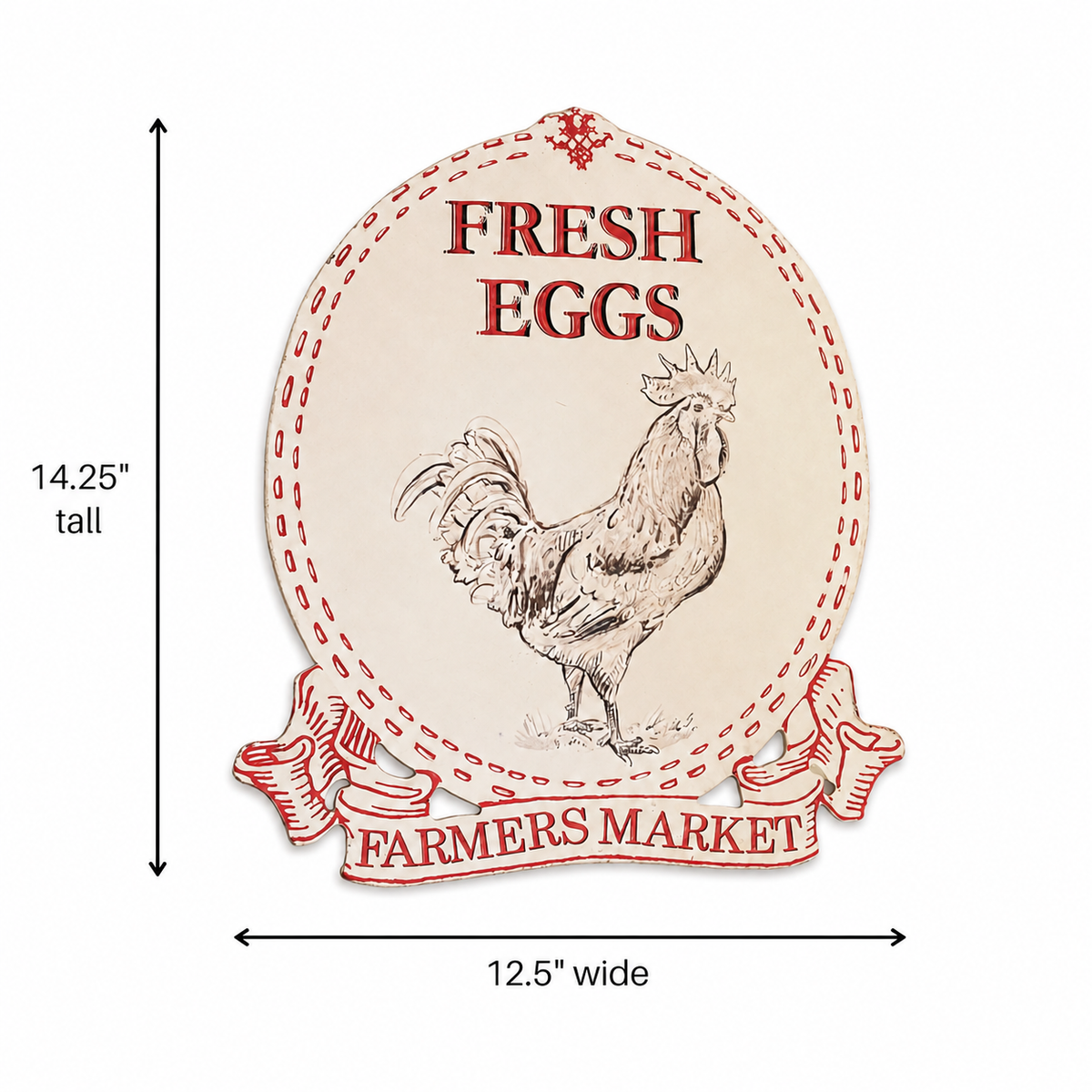 Chad Barrett Fresh Eggs Metal Sign - Farmers Market Farmhouse Decor