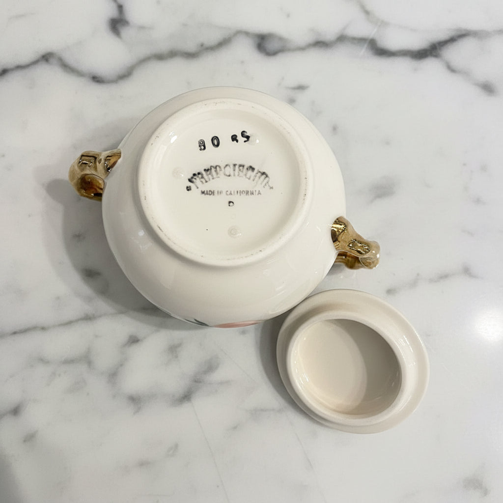 1980s Franciscan Desert Rose Lidded Sugar Bowl