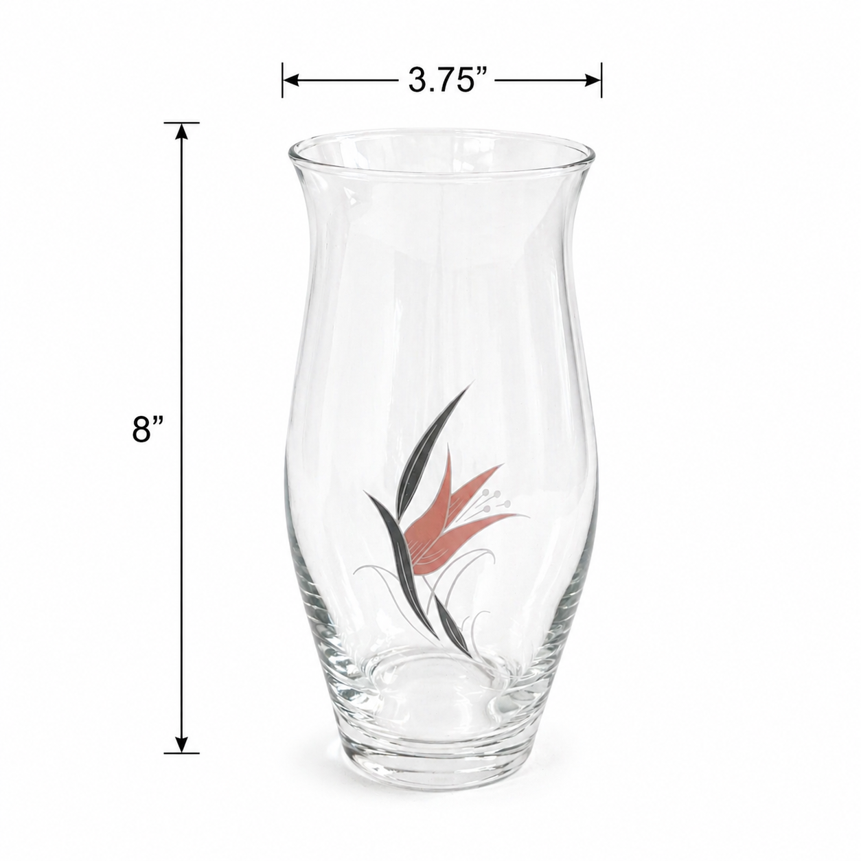 Vintage Pasabahce 8” Tall Clear Glass Lily Vase – Crated in Turkey