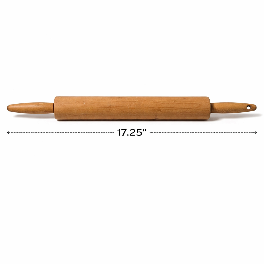 Solid Wood Rolling Pin - 17 Inch Wooden Dough Roller Kitchen Tool