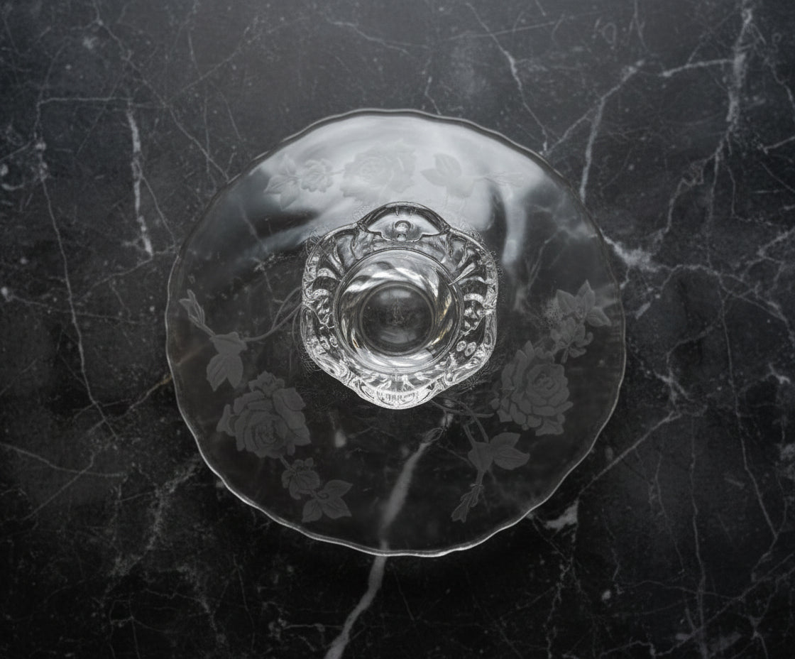 1950s Heisey Rose Open Jam Jelly Server