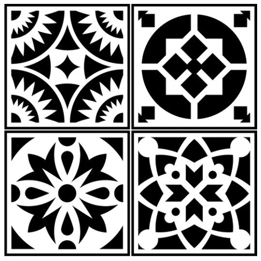Spanish Tiles Stencil 4 Pack by JRV-JRV Stencil Co-Stencil-Stockton Farm