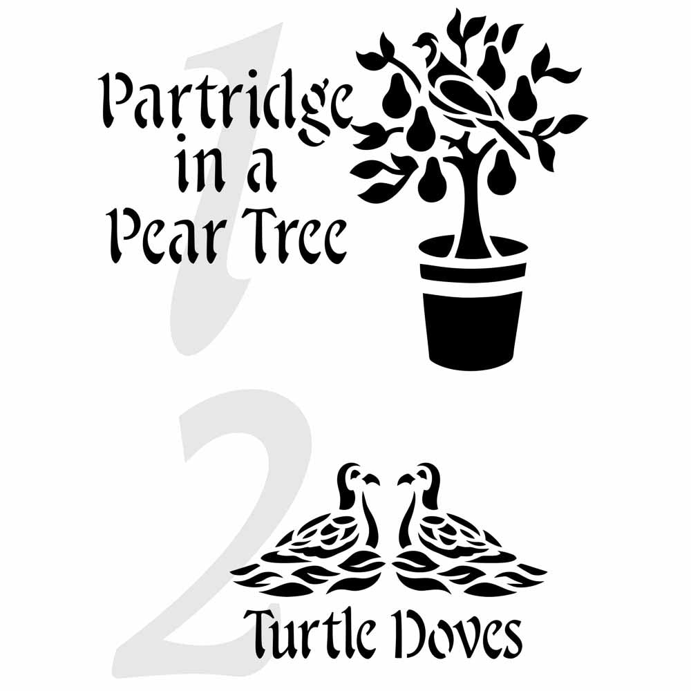 12 Days of Christmas Mini Stencil Set - JRV