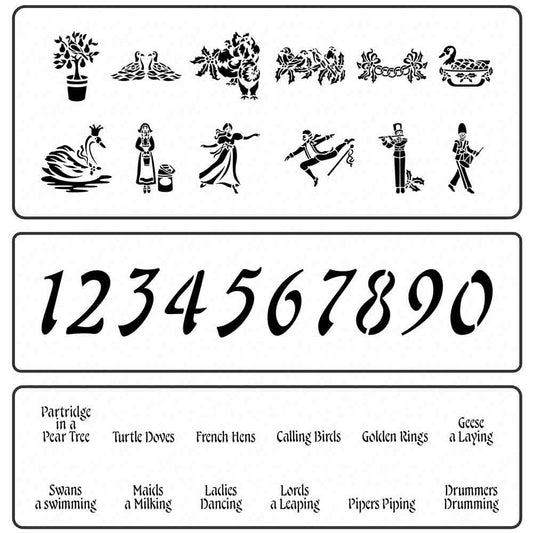 12 Days of Christmas Mini Stencil Set - JRV