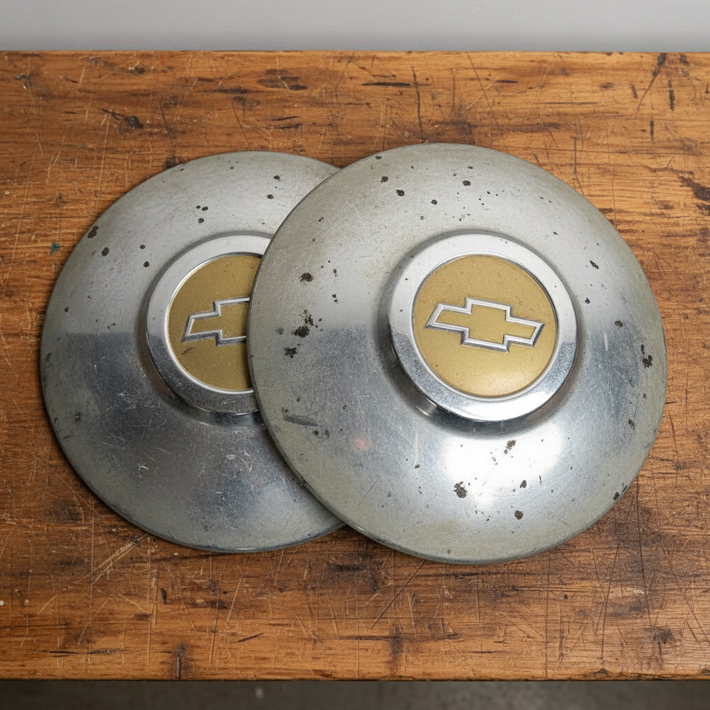 1950s Chevy Dog Dish Hubcap Set of 2