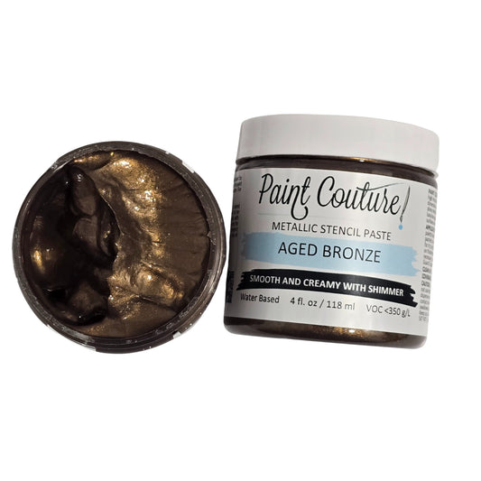 Aged Bronze Metallic Stencil Paste - Paint Couture