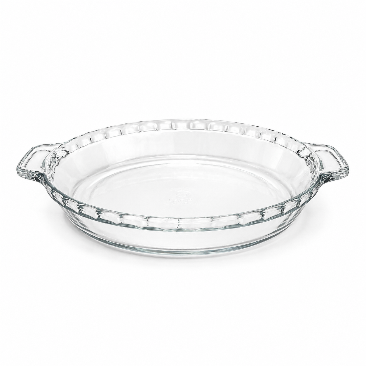 Anchor Hocking Deep Dish Pie Plate - Clear Glass Scalloped Rim USA