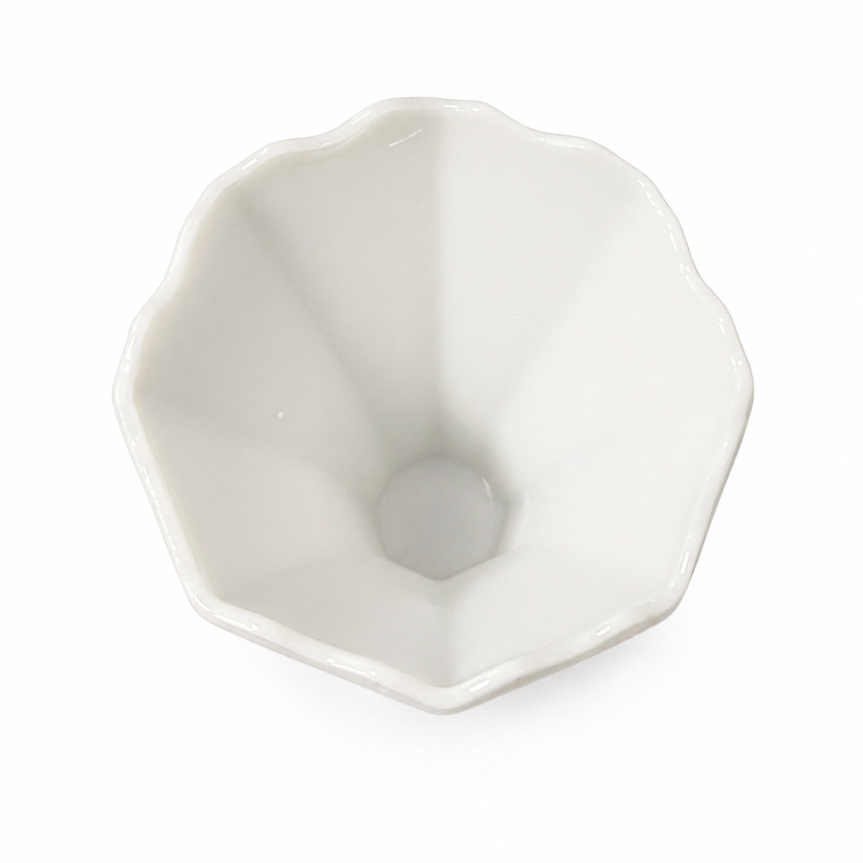 Vintage Anchor Hocking Milk Glass Vase - Scalloped Edge Embossed