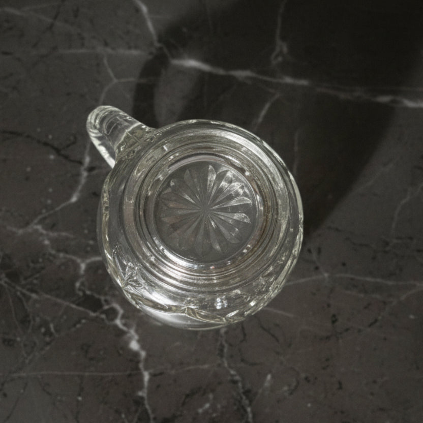 Vintage Anchor Hocking Star of David Pitcher - Prescut Glass 16oz USA