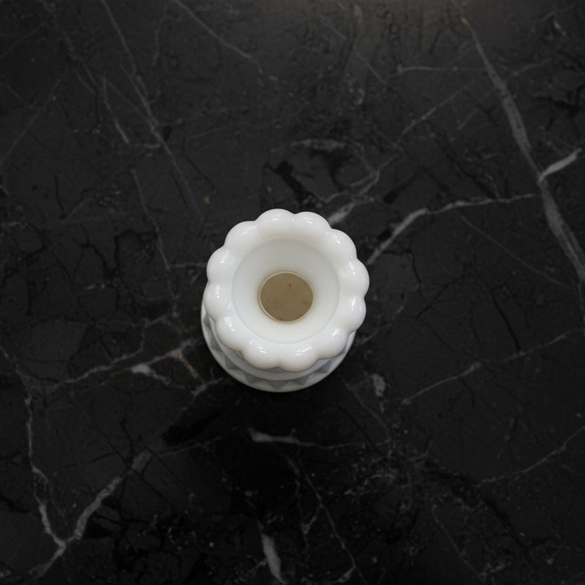 1960s Anchor Hocking Stars & Bars Milk Glass Bud Vase