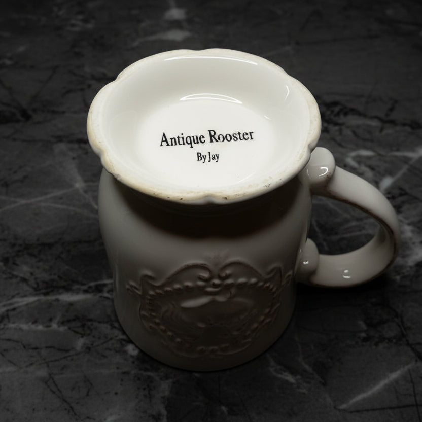 Rooster Coffee Mug White Terra Cotta by Jay Imports - Farmhouse Style