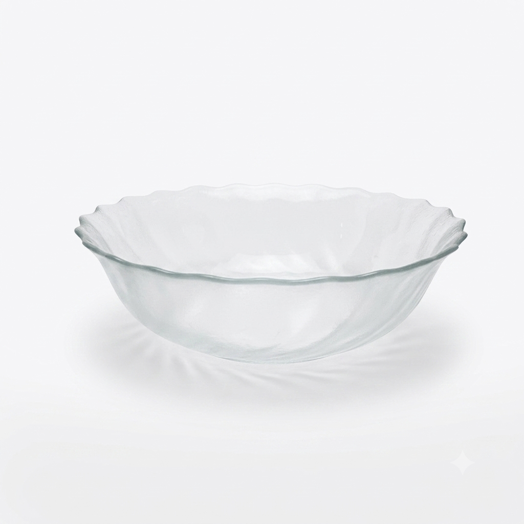 1970s Arcoroc Clearbrook Cereal Bowl - French Frosted Swirl Glass