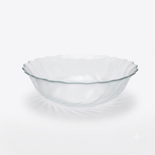 1970s Arcoroc Clearbrook Cereal Bowl - French Frosted Swirl Glass