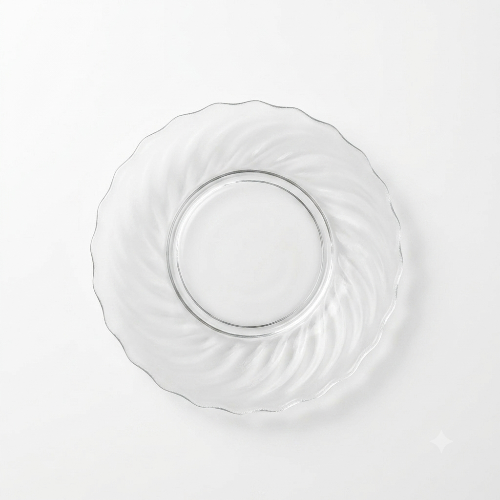 1970s Arcoroc Clearbrook Cereal Bowl - French Frosted Swirl Glass