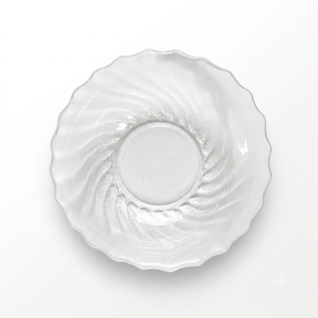 1970s Arcoroc Clearbrook Cereal Bowl - French Frosted Swirl Glass