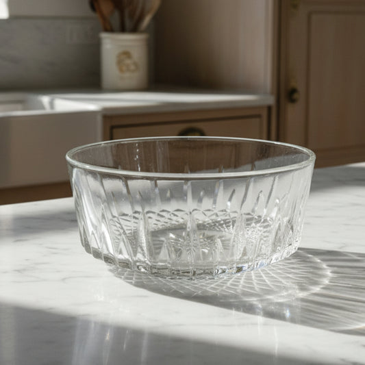 1970s Arcoroc France Diamant Glass Serving Bowl