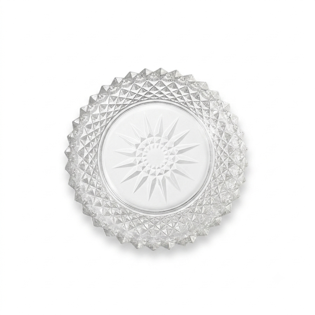 1970s Arcoroc France Diamant Sunburst Glass Serving Bowl 7.75"