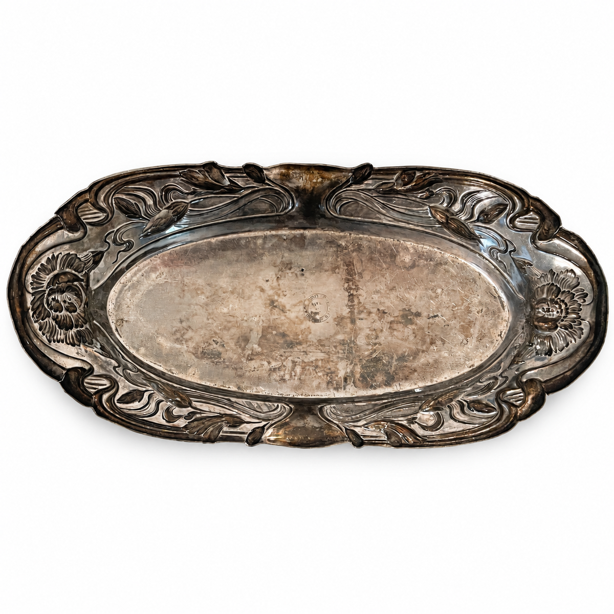 Antique Mermod, Jaccard & Co Art Nouveau Repoussé Tray - Made in USA