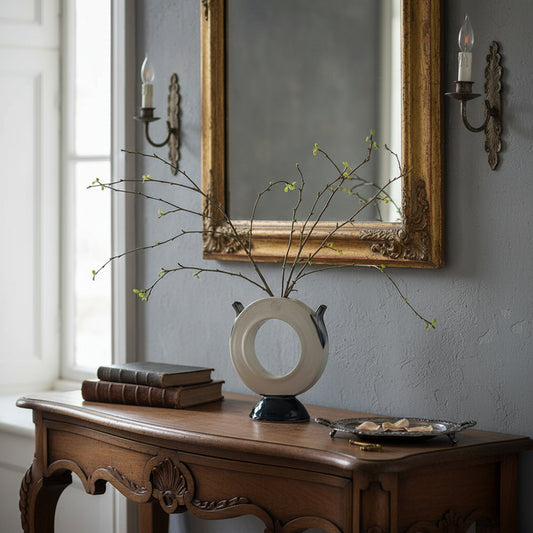 Art Pottery Ring Dip Glaze Vase