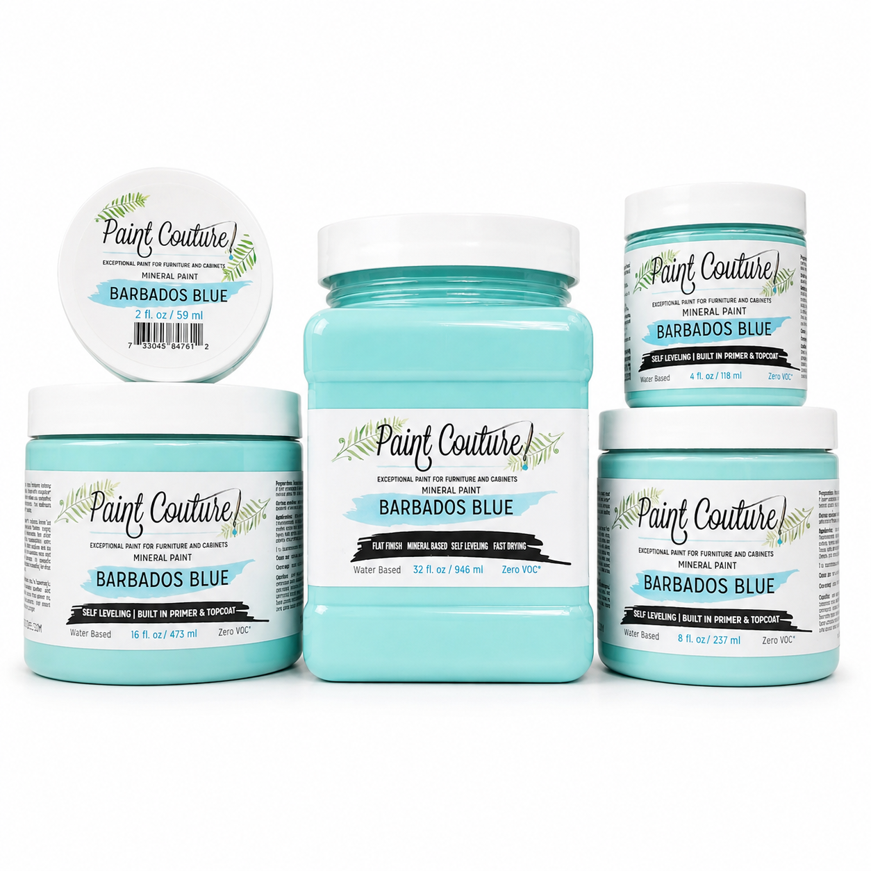 Paint Couture Barbados Blue All in One Acrylic Mineral Paint VOC Free