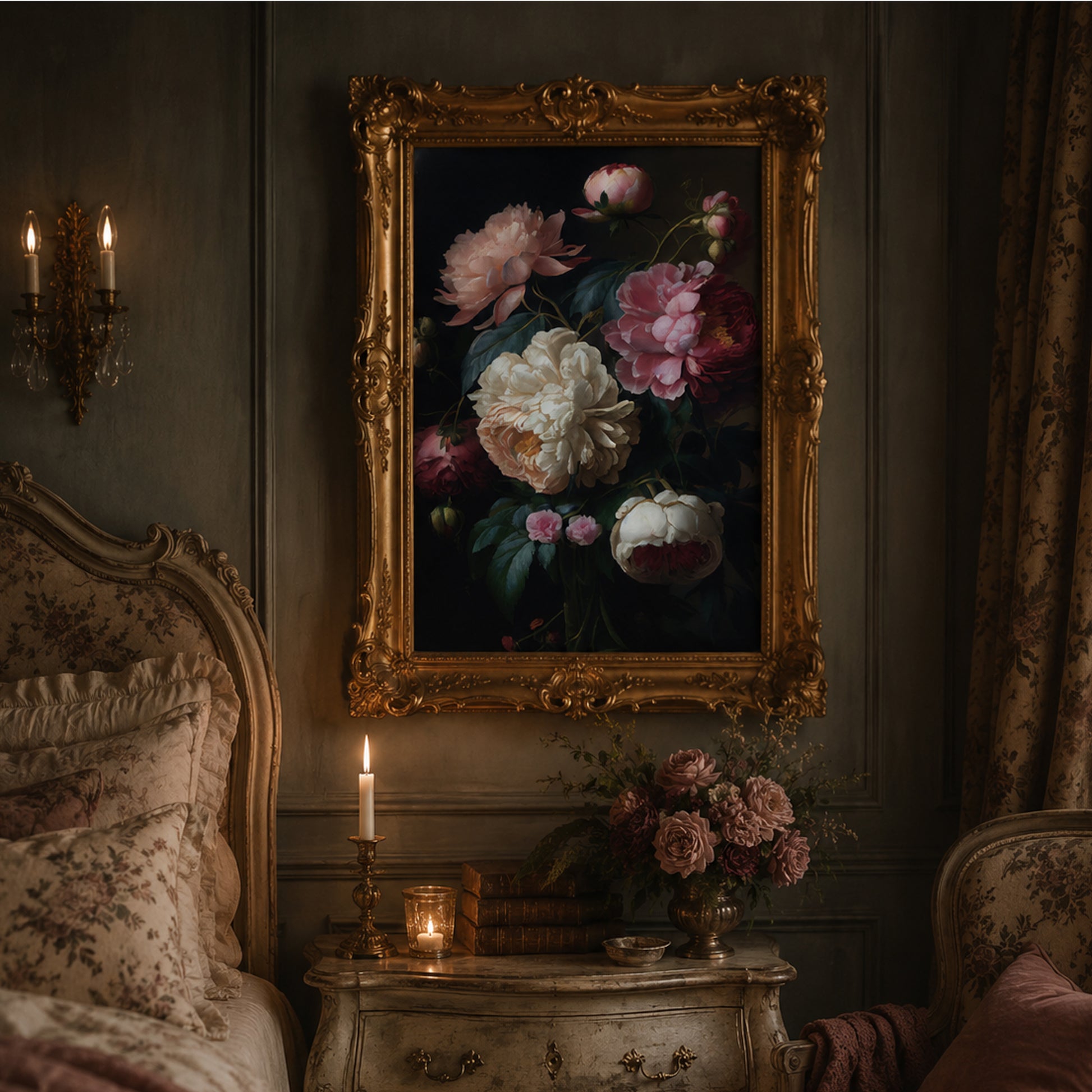 Whimsykel Designs Baroque Peonies Decoupage Paper - 29" x 21" 18 LB