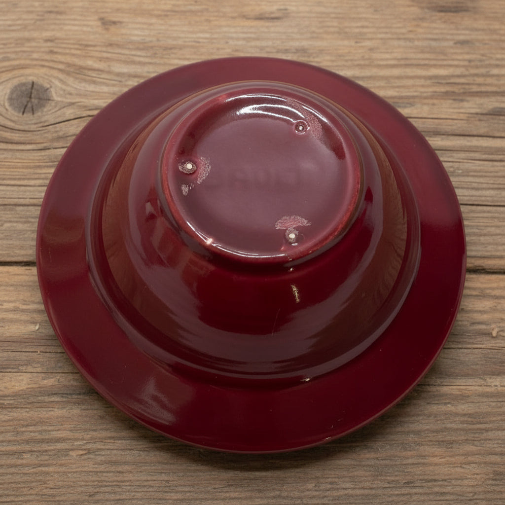 Bauer Pottery Monterey Burgundy Dessert Bowl | 1936-1945