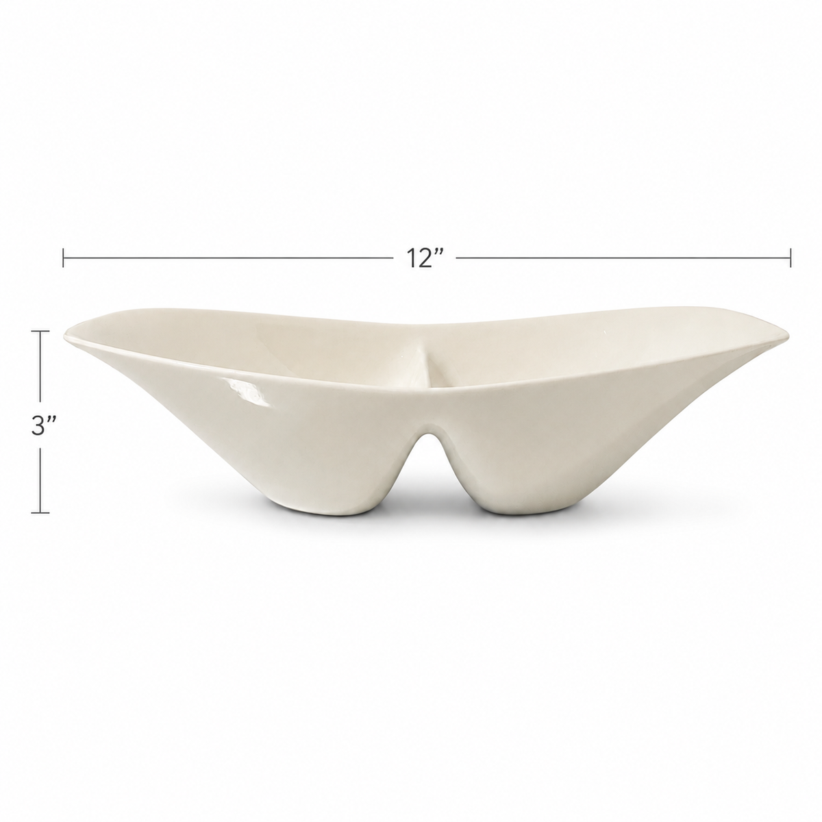Vintage Iroquois Bridal White Divided Bowl by Ben Seibel 12 Inch