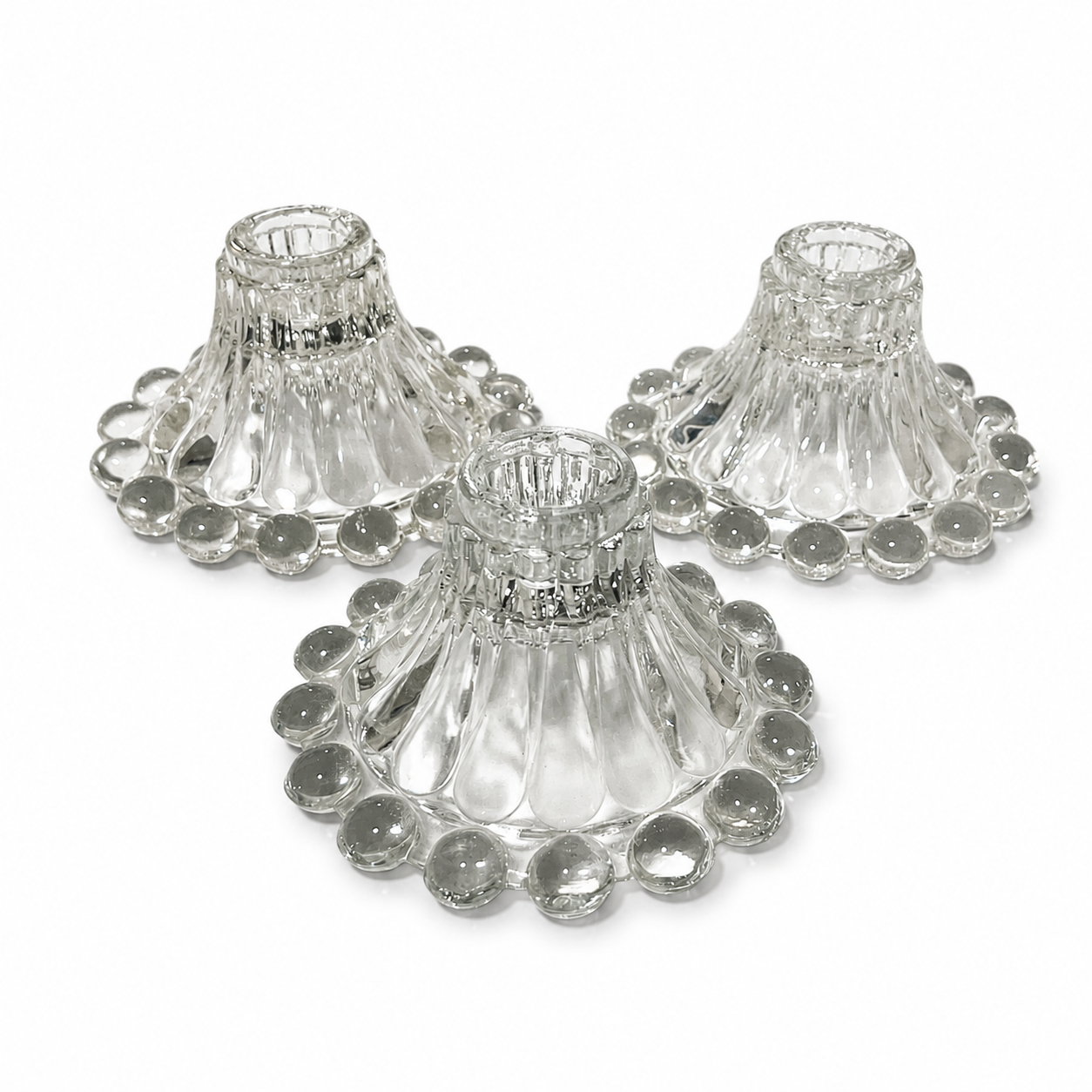 Vintage Anchor Hocking Berwick Boopie Candle Holders - Set of 3