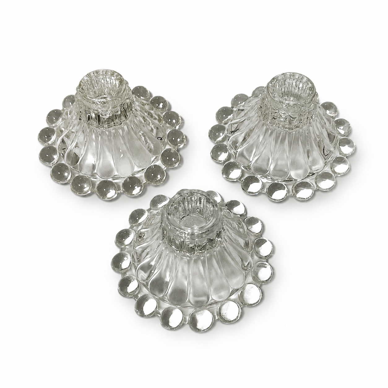 Vintage Anchor Hocking Berwick Boopie Candle Holders - Set of 3