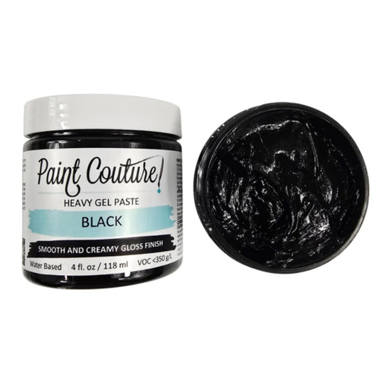 Paint Couture Heavy Gel Paste Black - Gloss Water Based Texture Medium