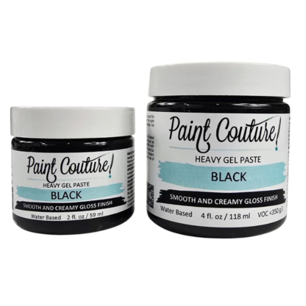 Paint Couture Heavy Gel Paste Black - Gloss Water Based Texture Medium