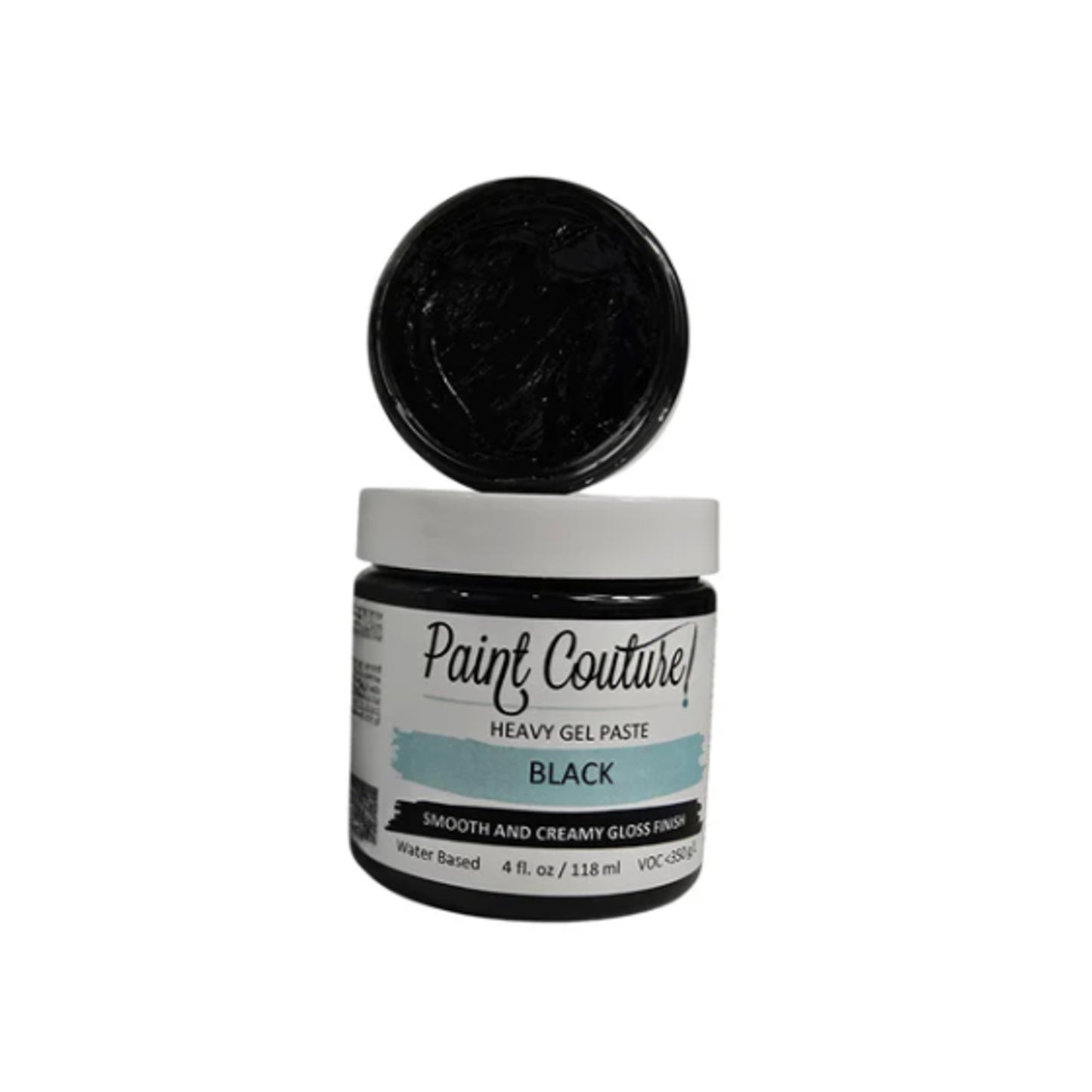 Paint Couture Heavy Gel Paste Black - Gloss Water Based Texture Medium